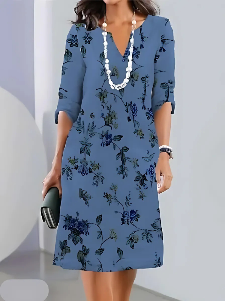 Gwynne | Floral Print Double Tunic Dress