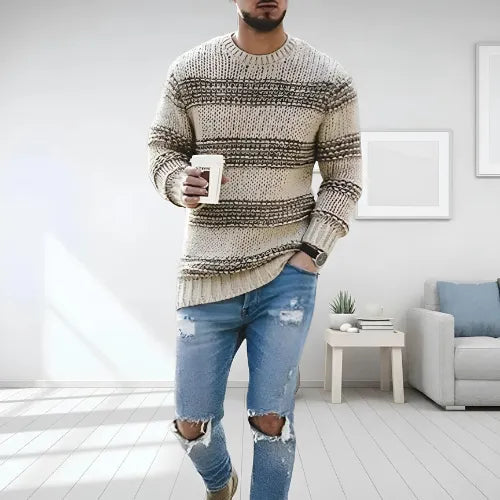 Rafael | Striped Chunky Knit Sweater