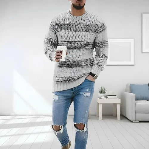 Rafael | Striped Chunky Knit Sweater