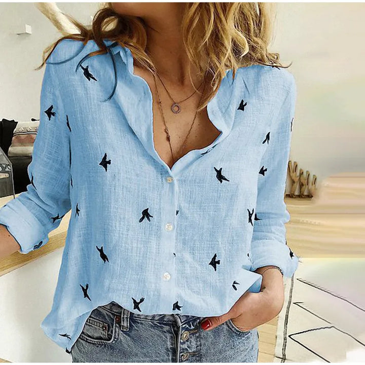Margot | Cotton Long Sleeve Shirt Top