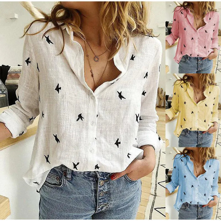 Margot | Cotton Long Sleeve Shirt Top