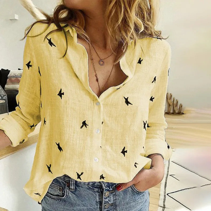Margot | Cotton Long Sleeve Shirt Top