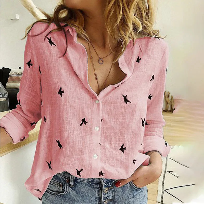 Margot | Cotton Long Sleeve Shirt Top