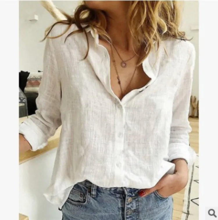 Margot | Cotton Long Sleeve Shirt Top