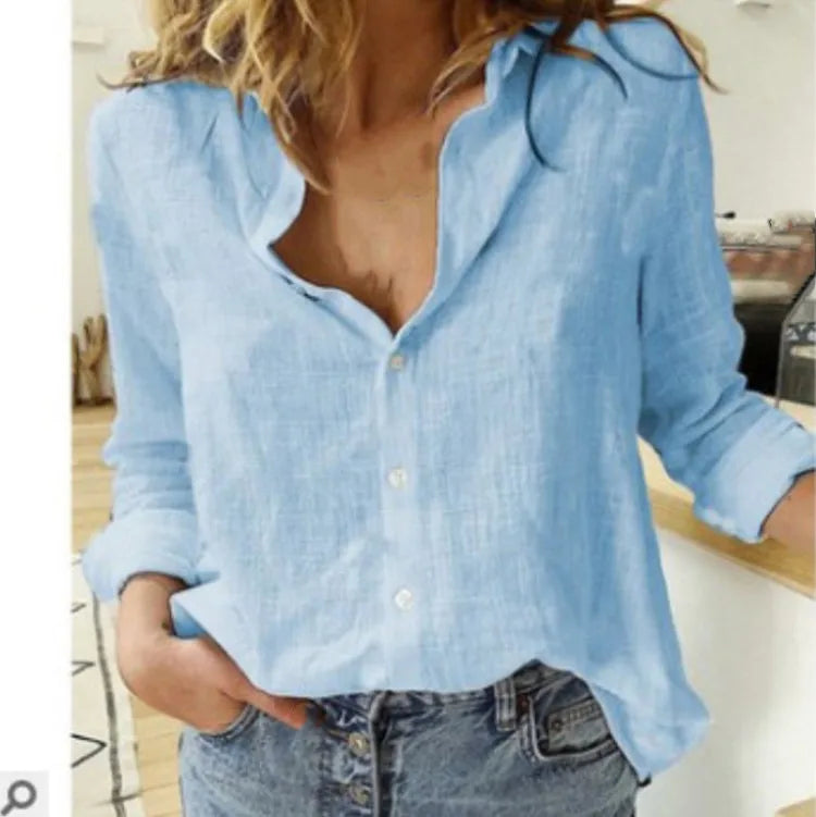 Margot | Cotton Long Sleeve Shirt Top