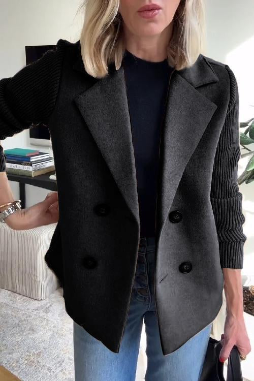 Mariana | Elegant Knit-Sleeve Blazer